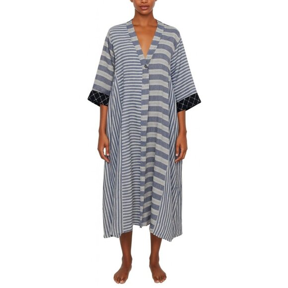 INJIRI Amber Dress Striped Patchwork Plaid Midi - Picture 1 of 17